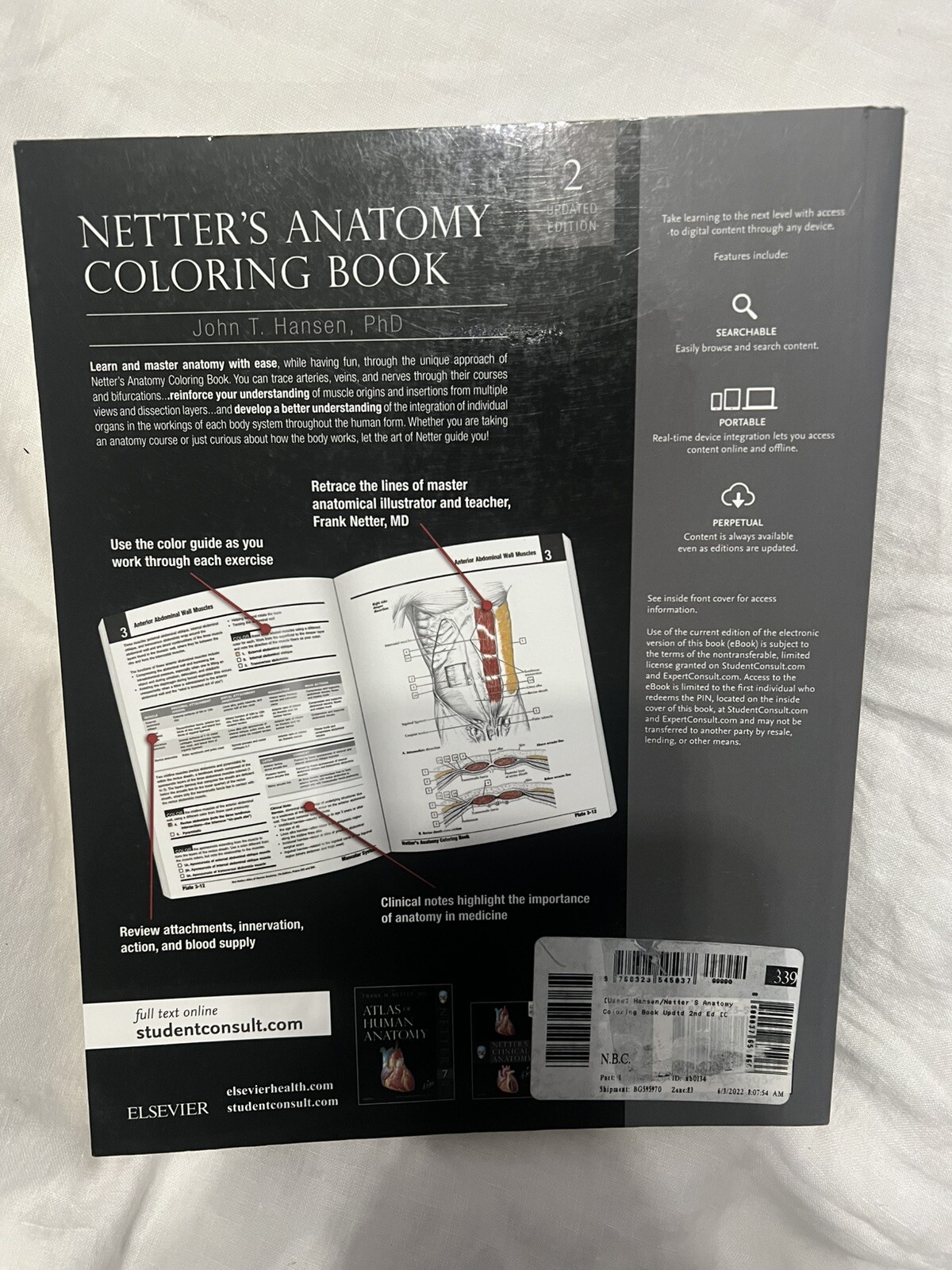 Netter’s Anatomy Coloring Book 2 Updated Edition By John T. Hansen