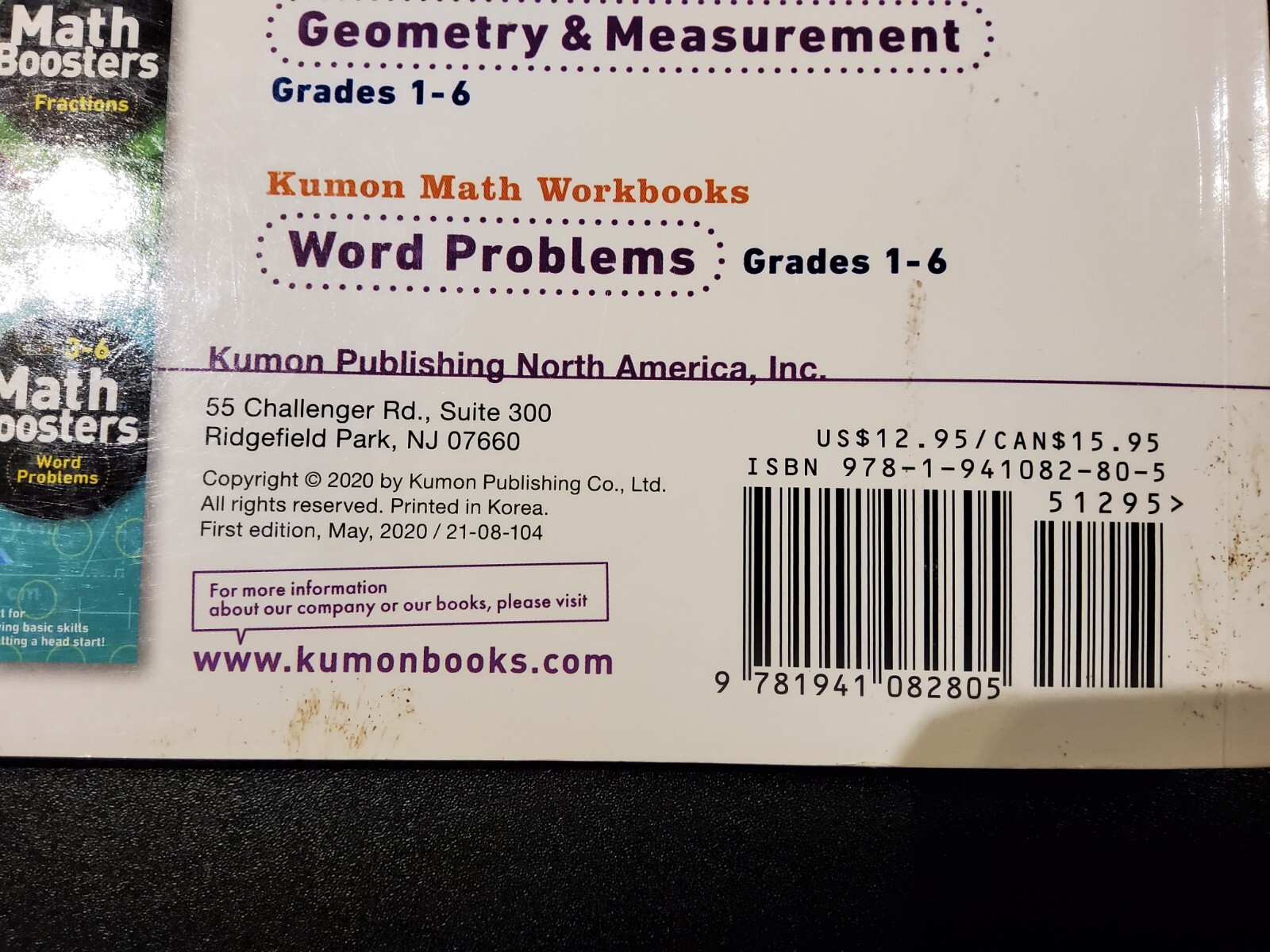 Kumon Math Boosters: Addition & Subtraction, Grades 1-3, Ages 6-8, 144 pages