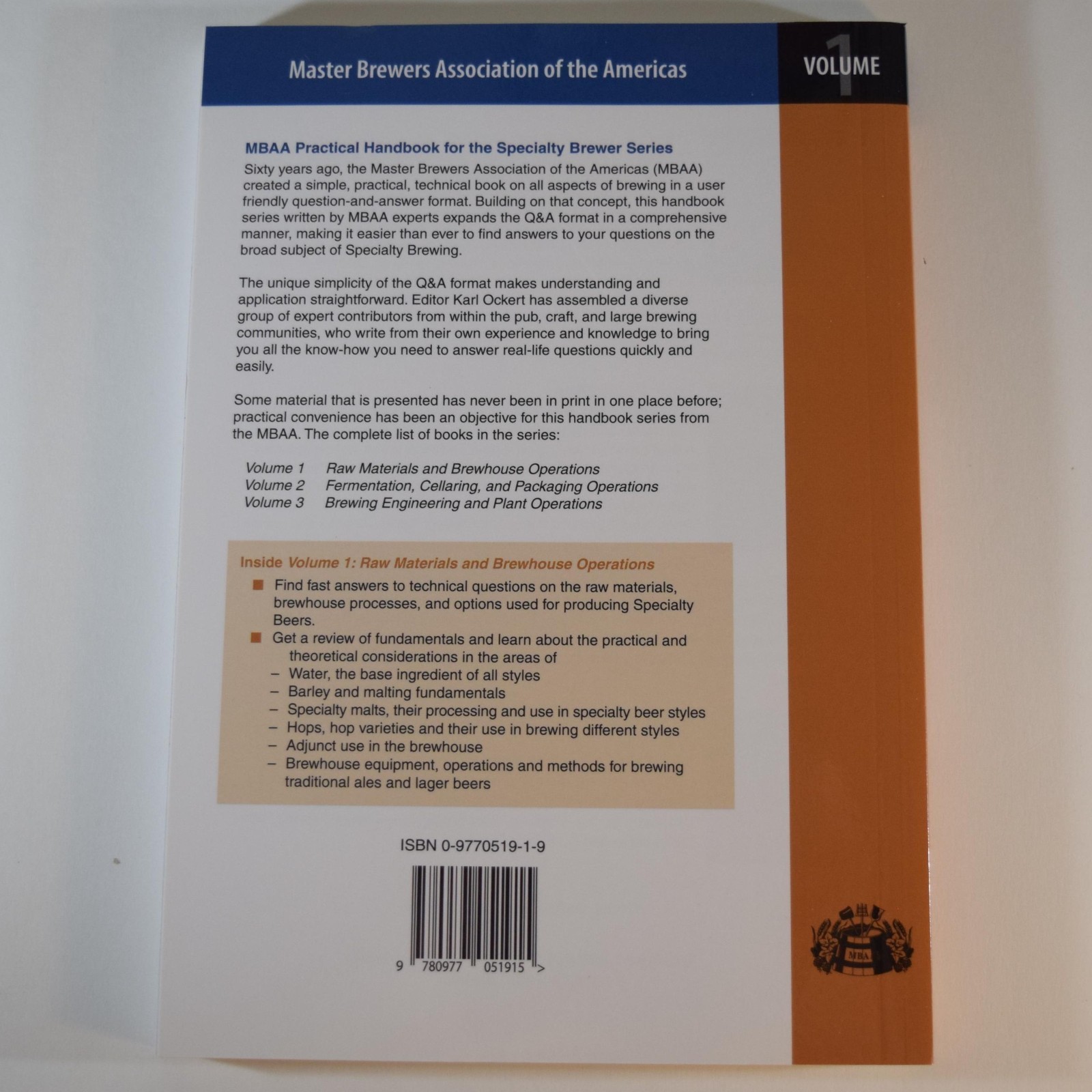 MBAA Practical Handbook for Specialty Brewer 3 Volumes + Calculations + Quality