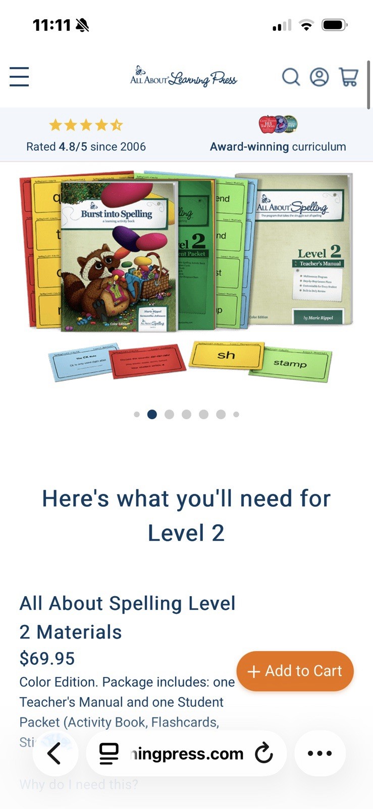 All About Spelling Level 2 Set Teach Manual Student Packet Missing Activity Book