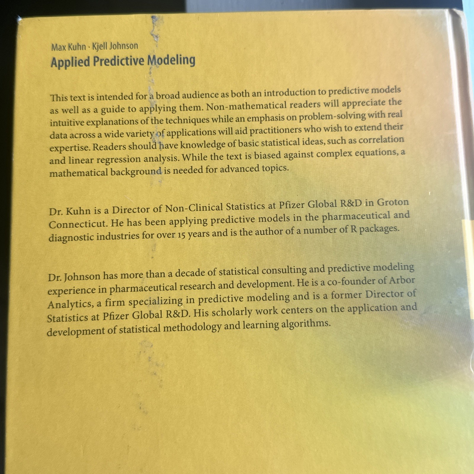 Applied Predictive Modeling by Kjell Johnson and Max Kuhn (2013, Hardcover)