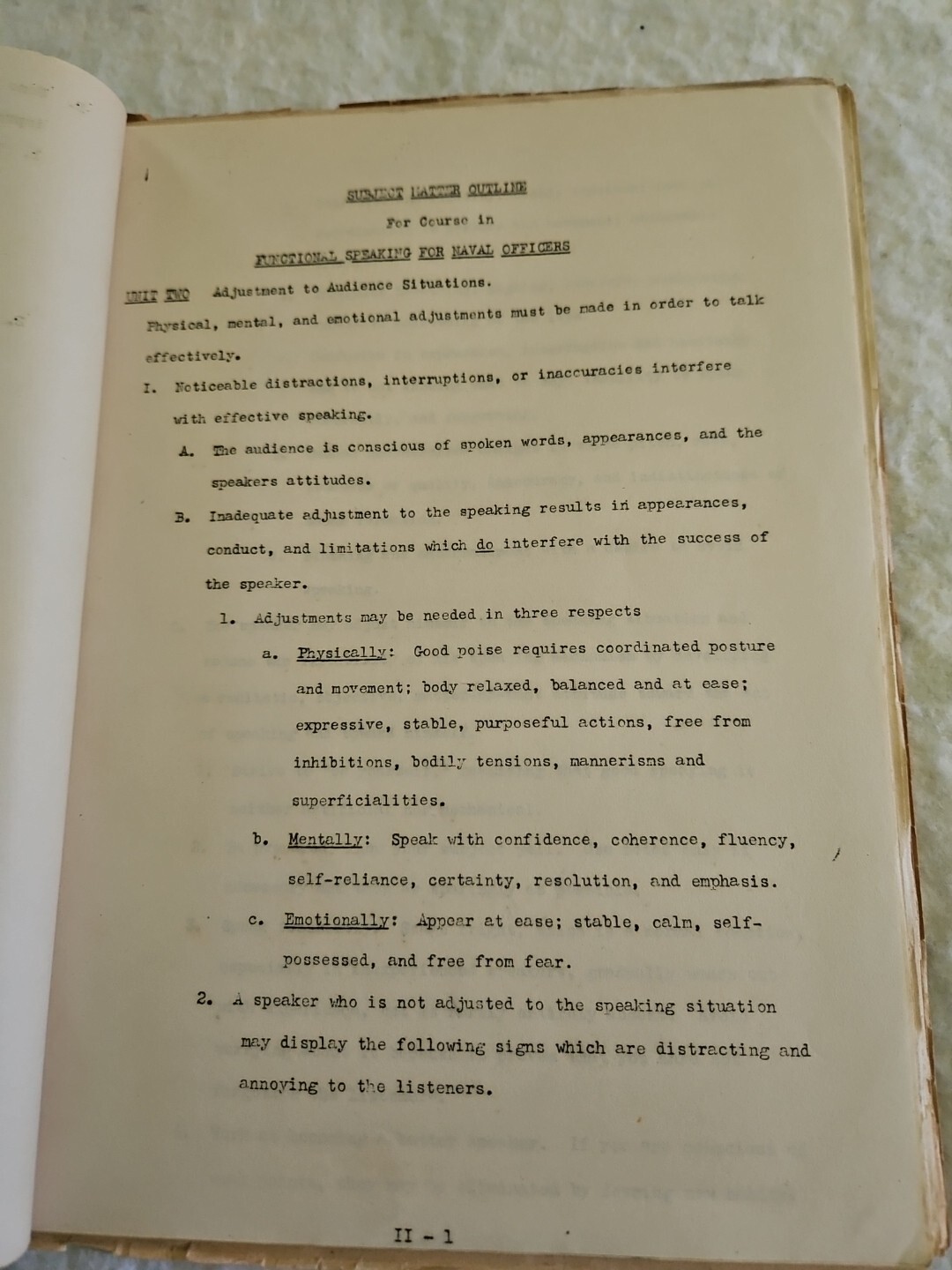 Ephemera – Military- Functional Speaking For Naval Officers Vintage 1940-50’s