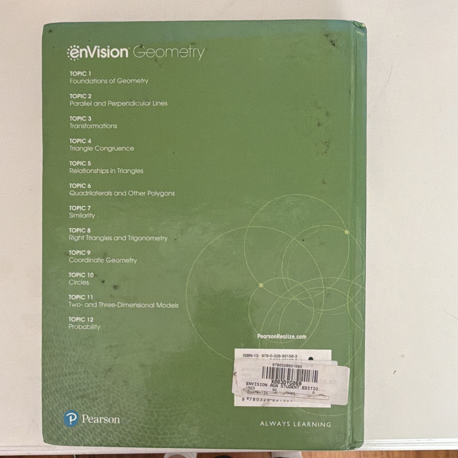 Pearson enVision Geometry 2018 Hardcover High School Math Textbook English