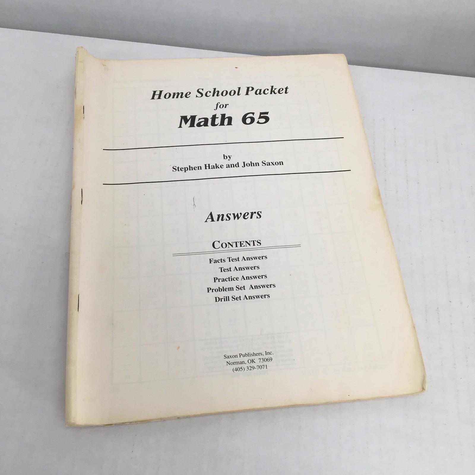 Saxon 65 Math Set 6/5: Textbook and Answer Key; 1st First Edition; Homeschool