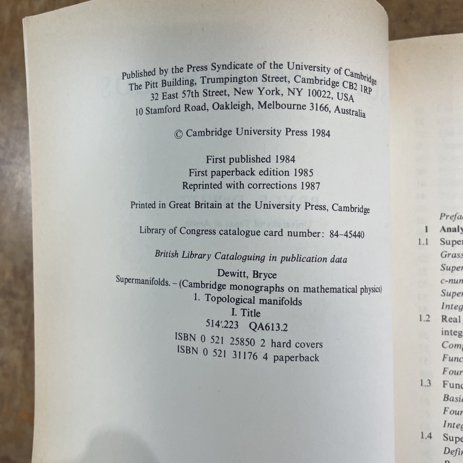 Supermanifolds by Bryce S. Dewitt (1987, Trade Paperback)