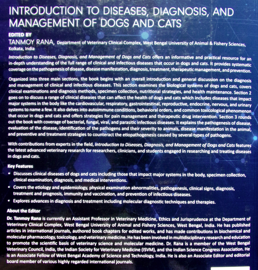 Introduction to Diseases, Diagnosis, and Management of Dogs and Cats~Paperback