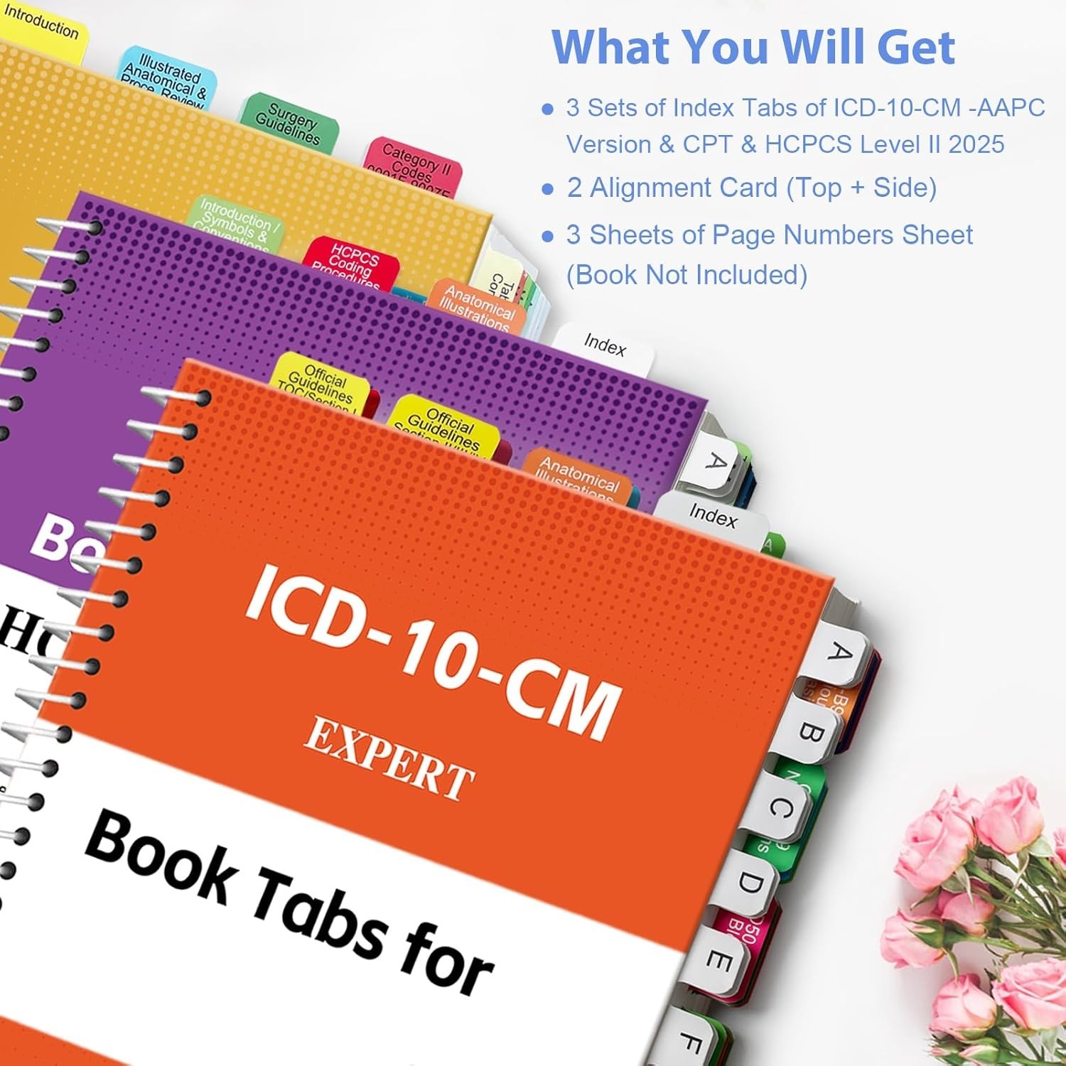 2026 CPT, ICD-10-CM & HCPCS Level II Tabs: Colorful Waterproof Organization
