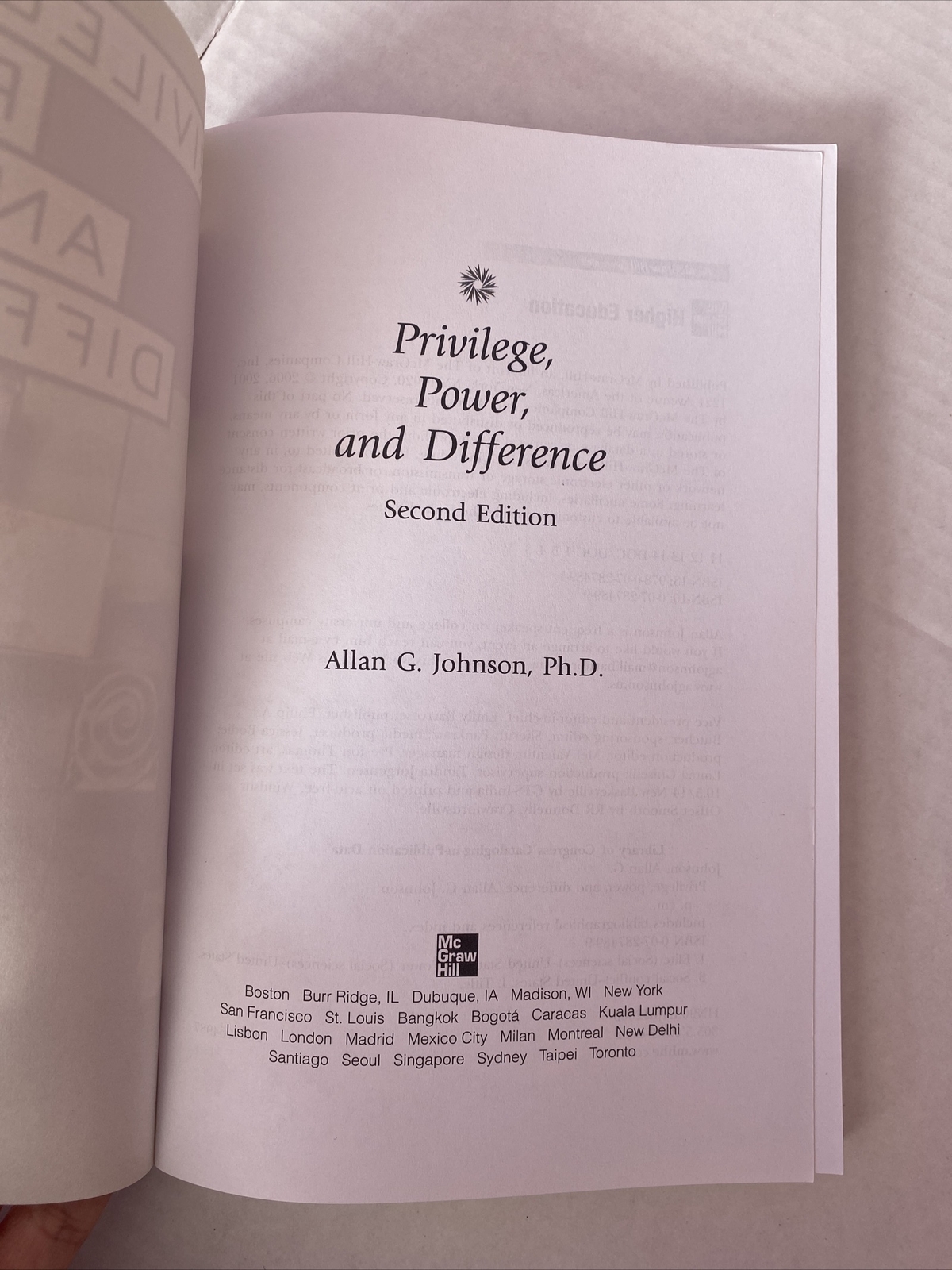 Privilege Power & Difference Allan G Johnson Hardcover Book