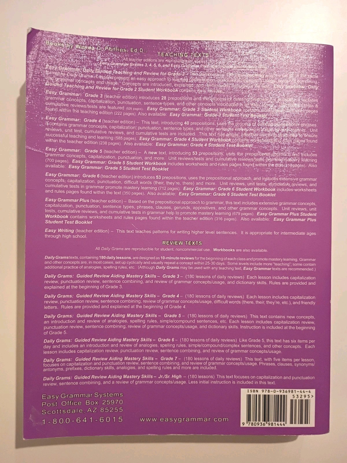 Easy Grammar Grade 6 Teacher Edition Homeschool Language Arts Curriculum Book