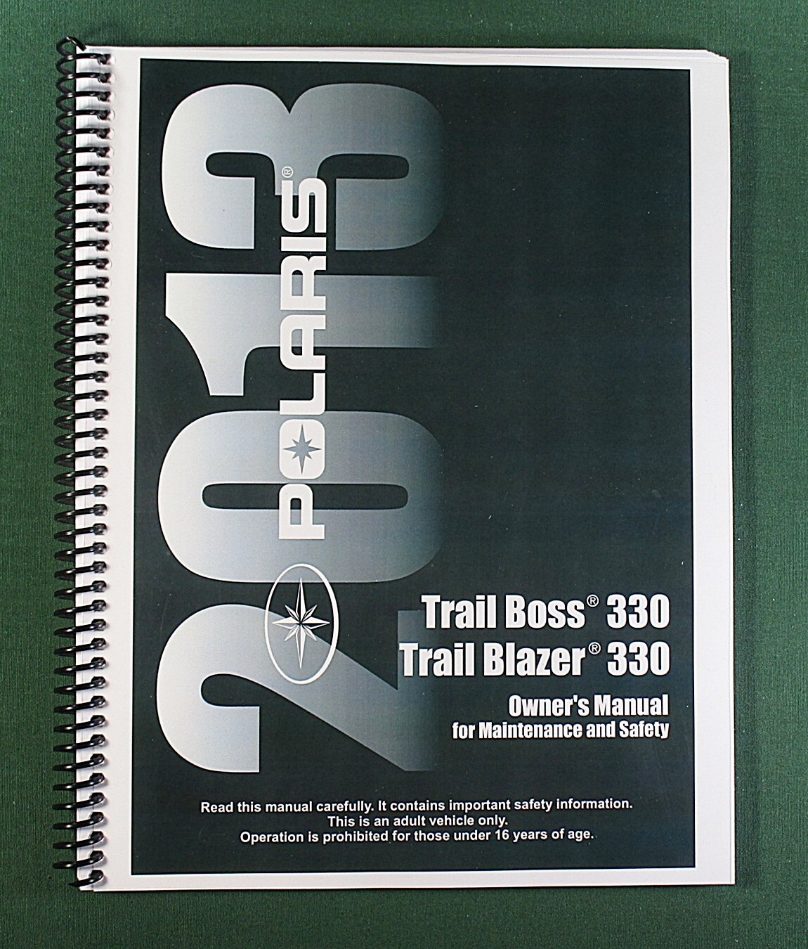 2013 Polaris Trail Boss 330 Owner’s Manual: 129 Pages & Protective Covers!