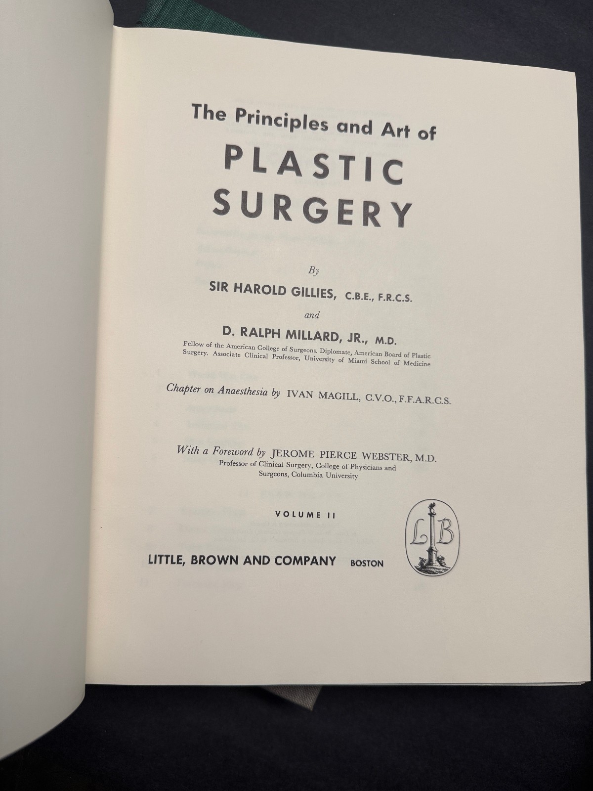 THE PRINCIPLES AND ART OF PLASTIC SURGERY GILLIES & MILLARD 1ST EDITION SLIPCASE