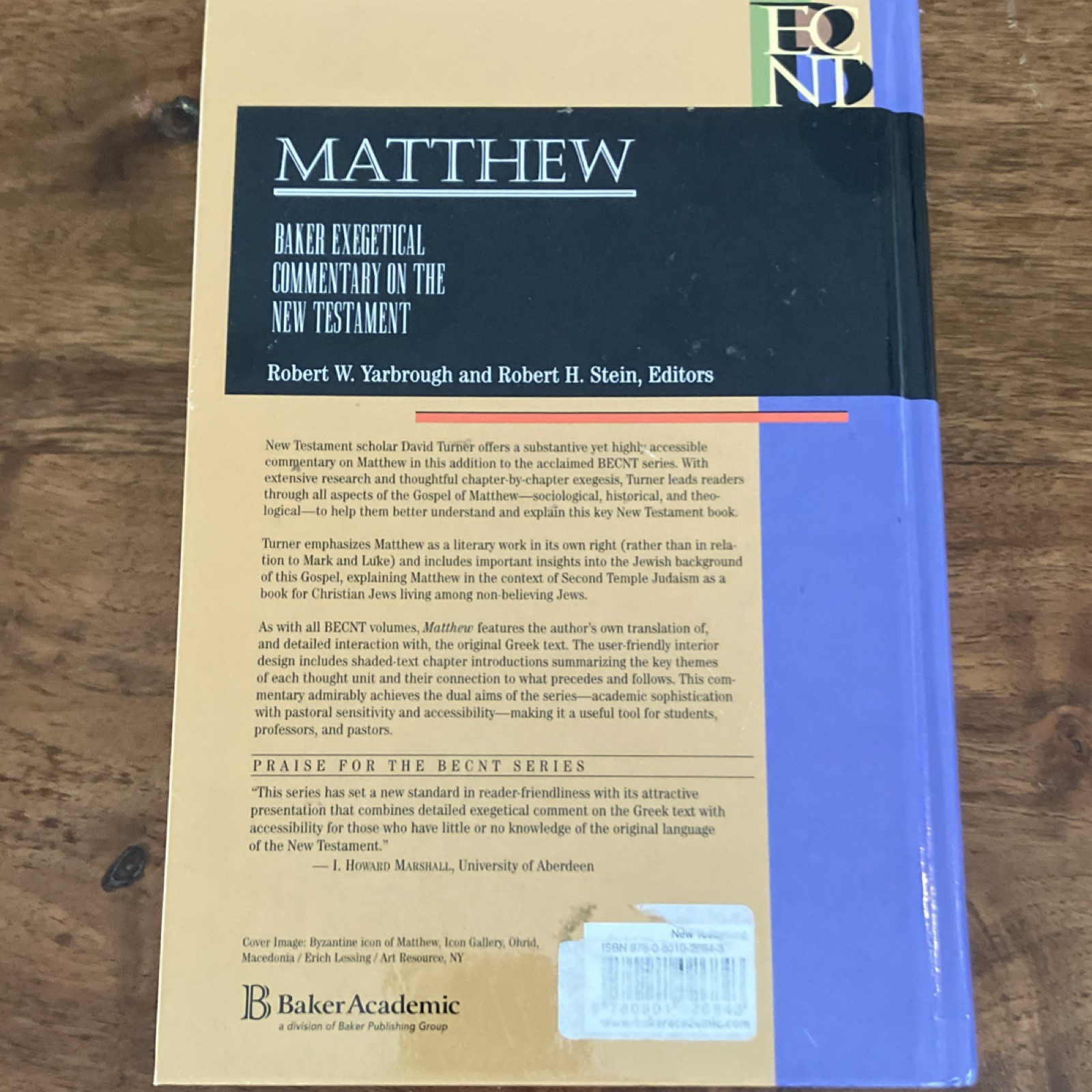 Baker Academic Matthew by David L. Turner Hardcover, Baker Exegetical Commentary