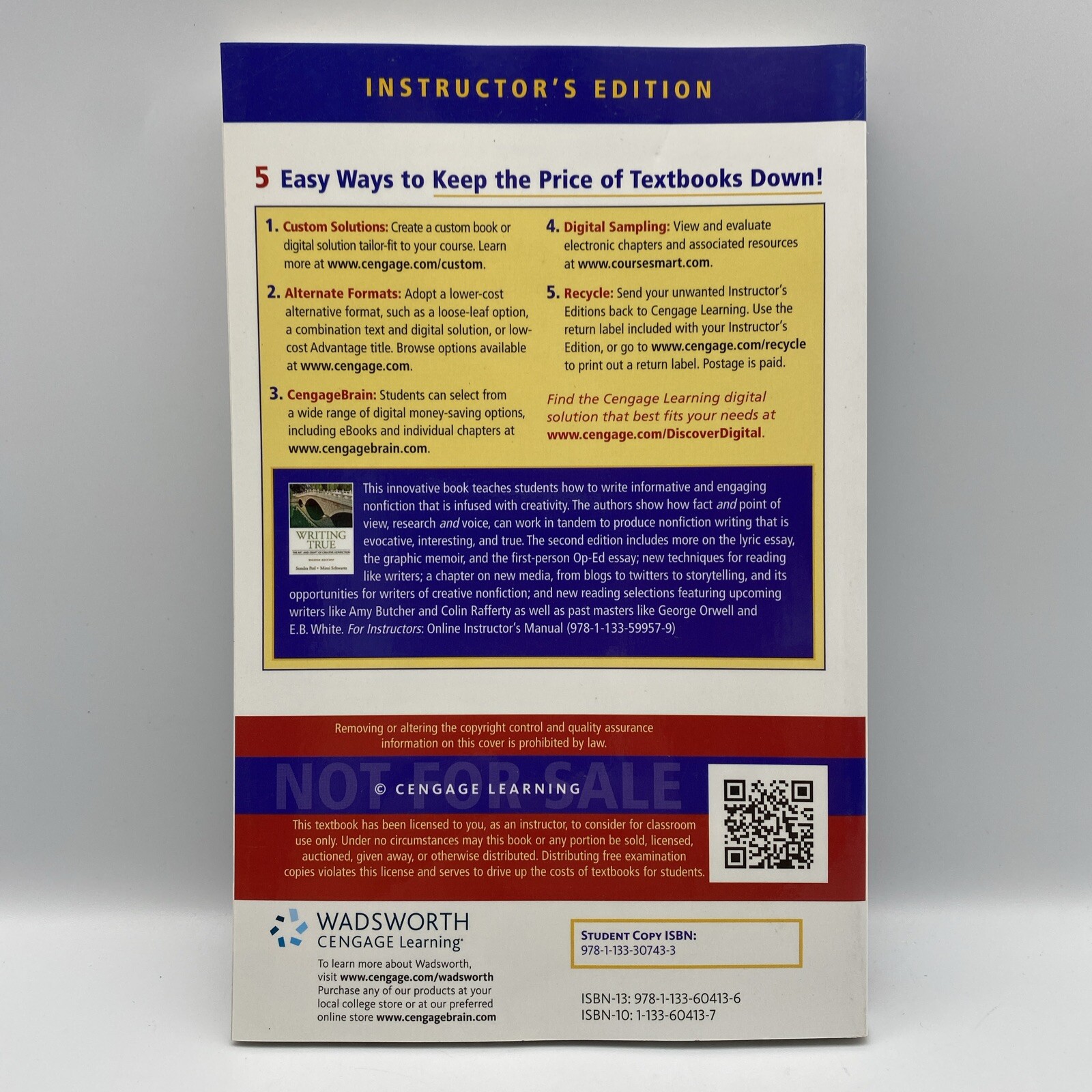 Writing True: The Art and Craft of Creative Nonfiction Sondra Perl Mimi Schwartz
