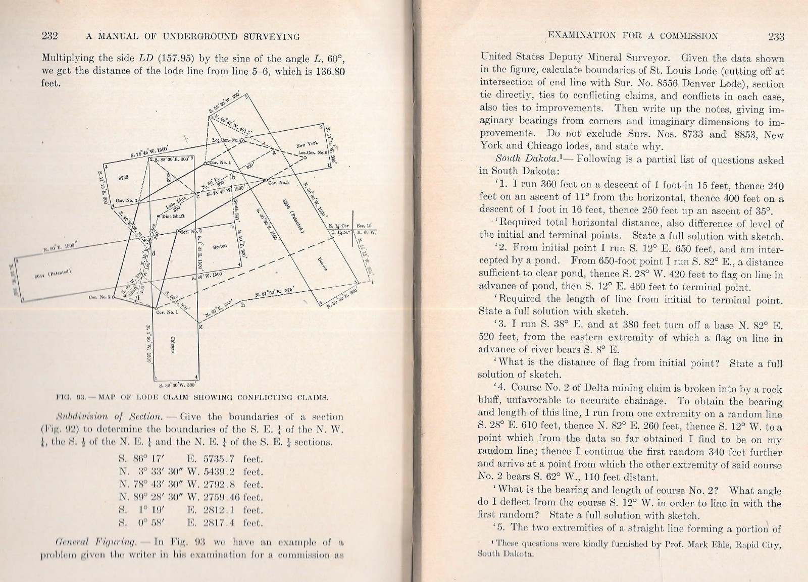 “MANUAL OF UNDERGROUND SURVEYING” by L. W. Trumbull – 1910