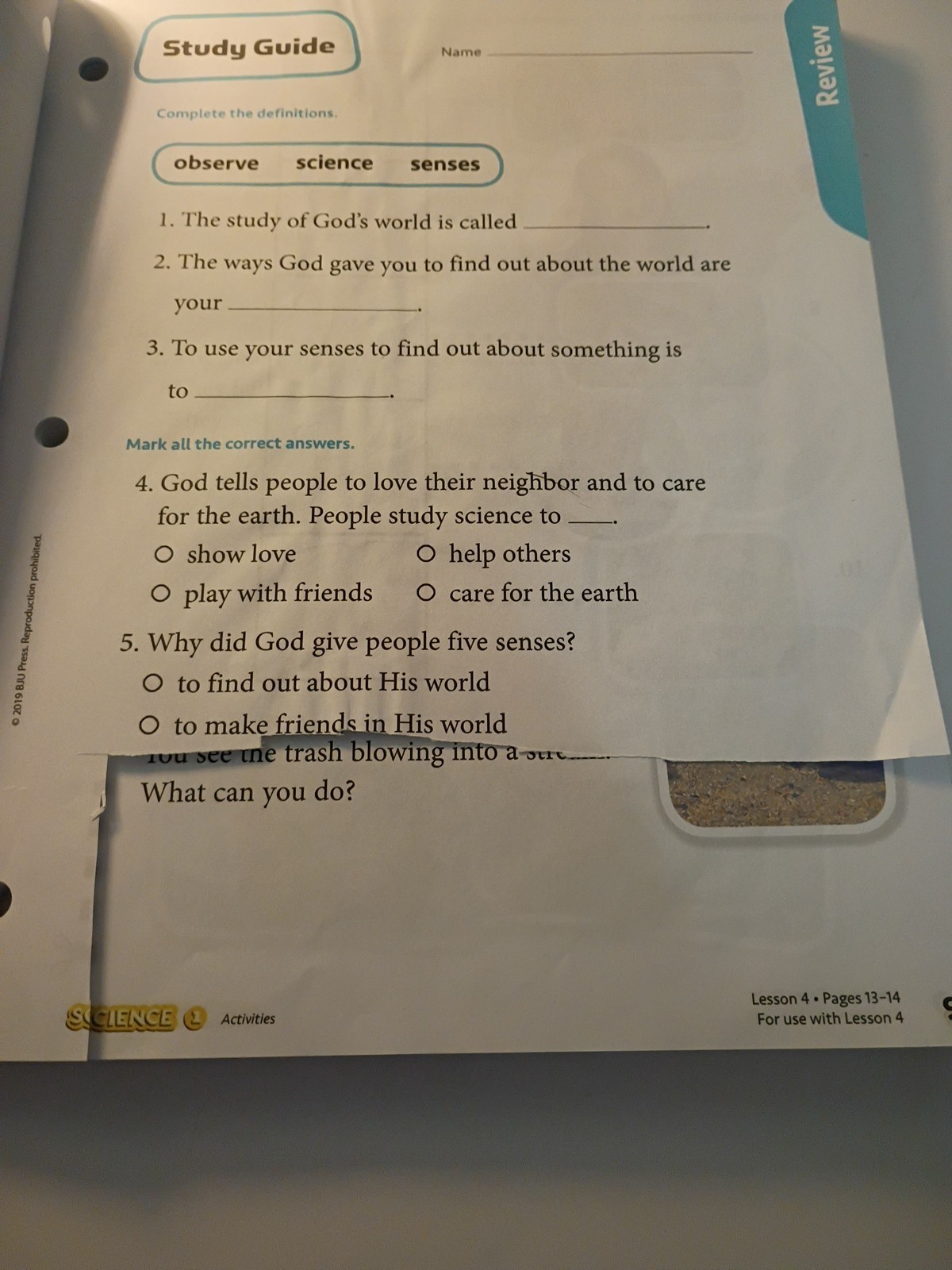 BJU Science Grade 1 Student Textbook & Activities Book Bob Jones University
