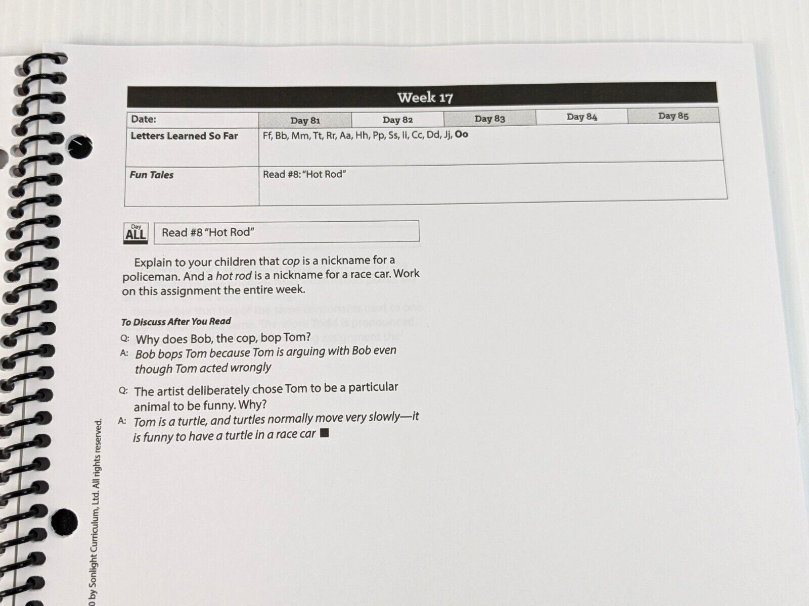 Sonlight K Readers Guide ONLY Schedule 1st 2nd 3rd Grade Homeschool Readers