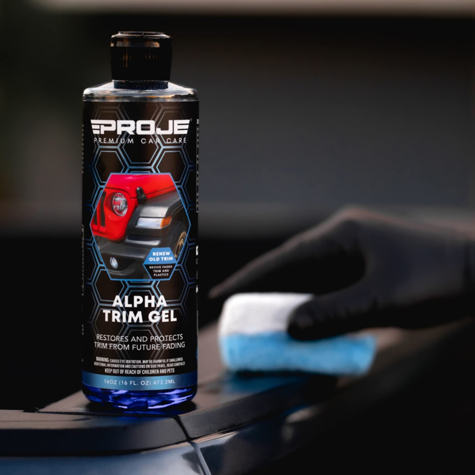 Alpha Trim Gel Plastic Restorer Trim Coat for Cars 16 Fl Oz PROJE’