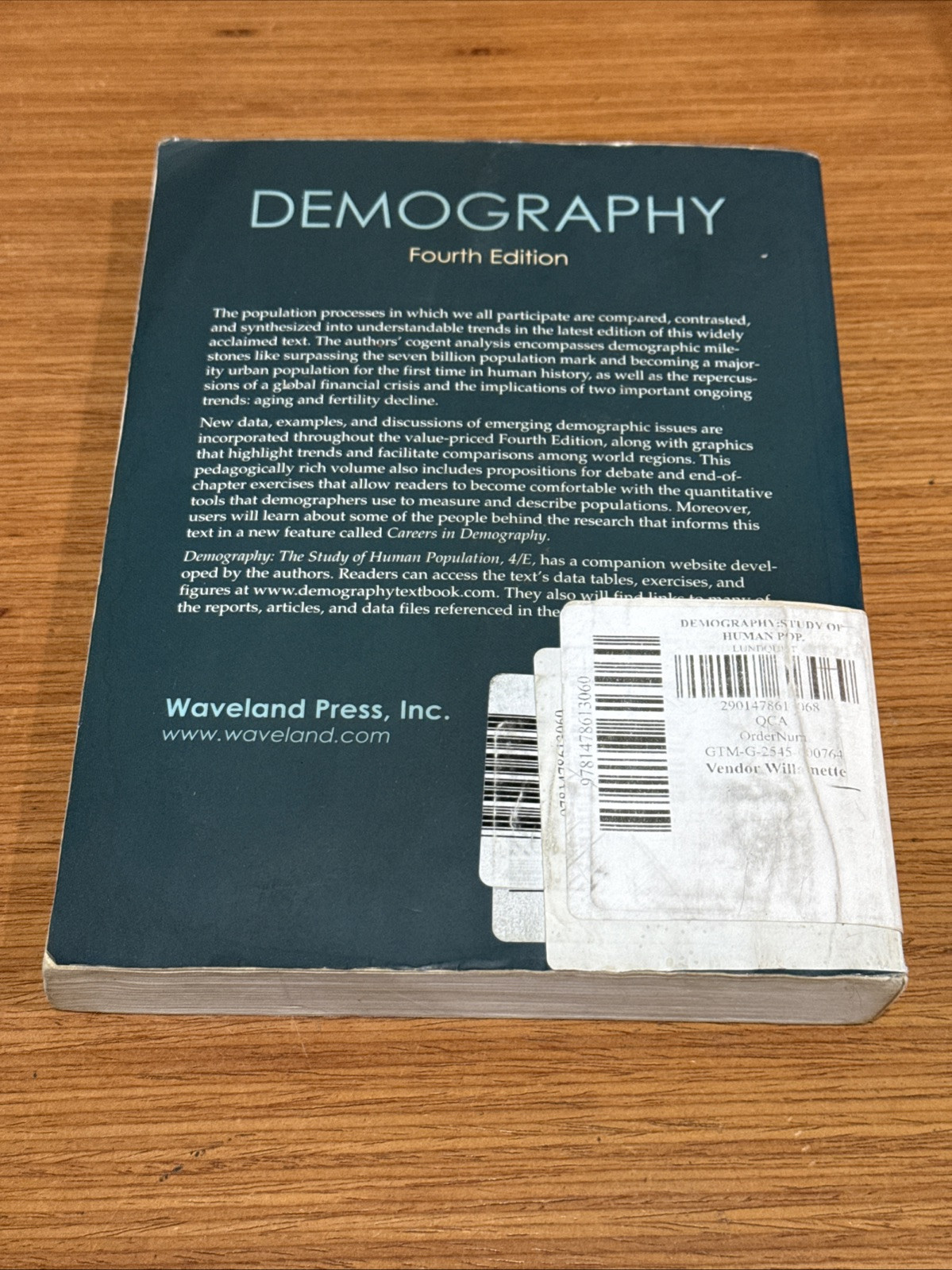 Demography: The Study of – Paperback, by Jennifer Hickes Lundquist