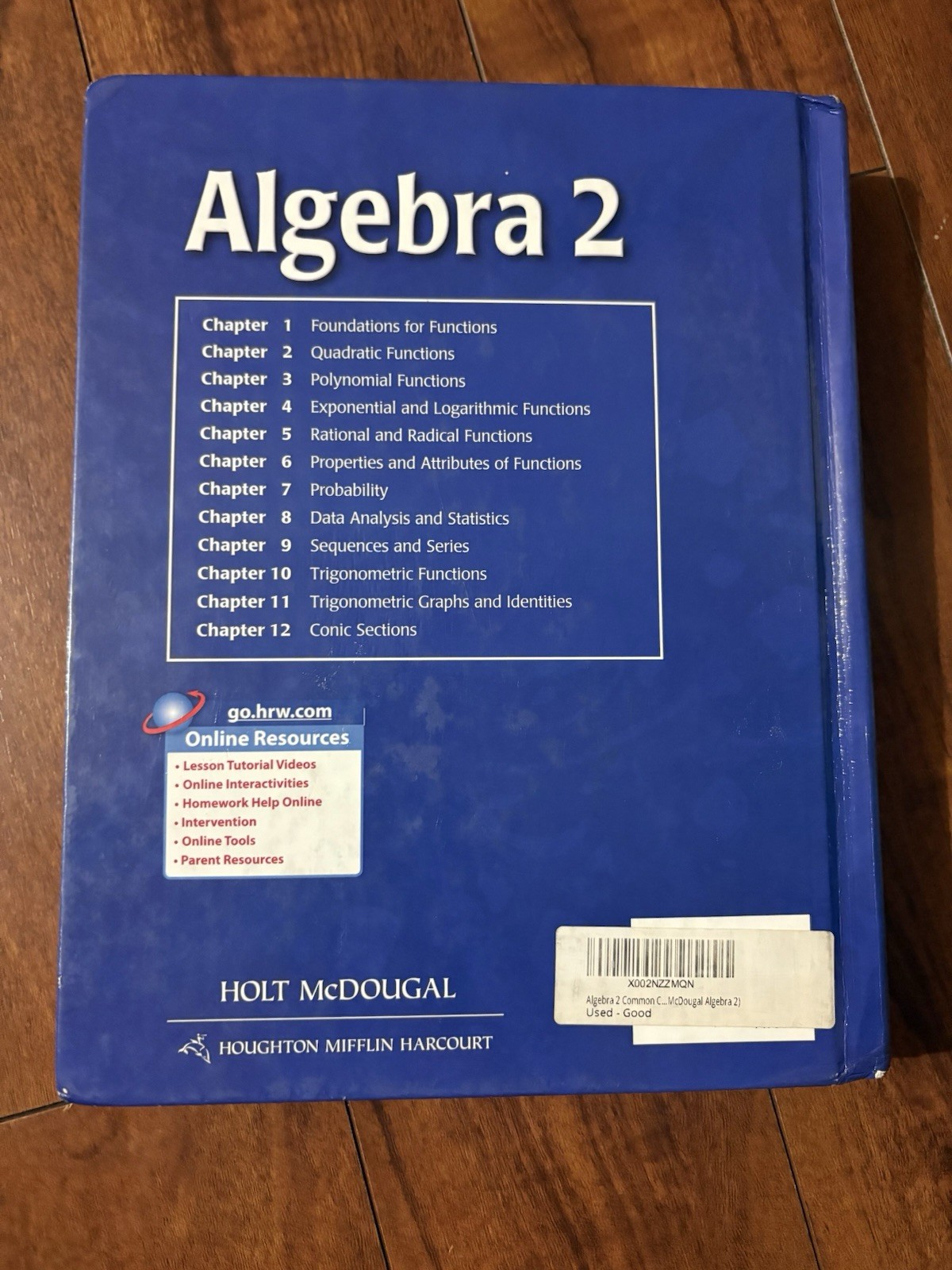 Holt McDougal Algebra 2 Common Core Edition Hardcover High School Textbook