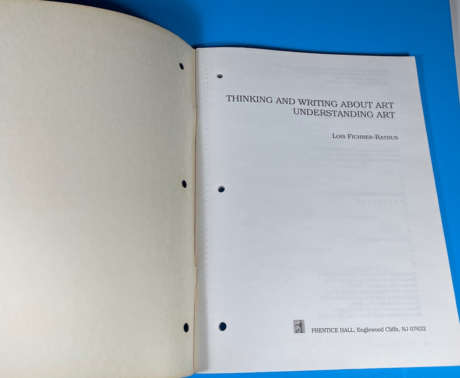 UNDERSTANDING ART Third Edition Lois Fichner-Rathus Staple-bound Workbook 1992