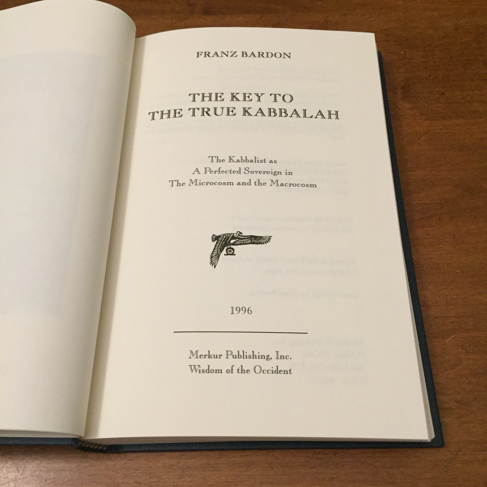 The Key to the True Kabbalah by Franz Bardon 1996 Merkur 1st Edition HBDJ Good+