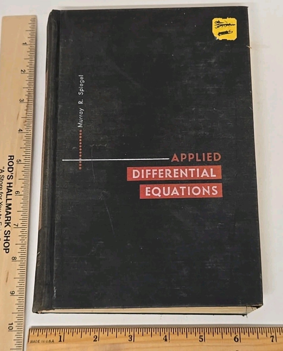 Applied Differential Equations Murray R Spiegel Prentice Hall 1958 Math Textbook