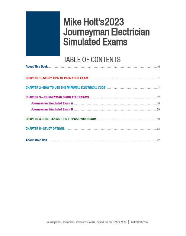 Mike Holt’s 2023 Journeyman Electrician Simulated Exams