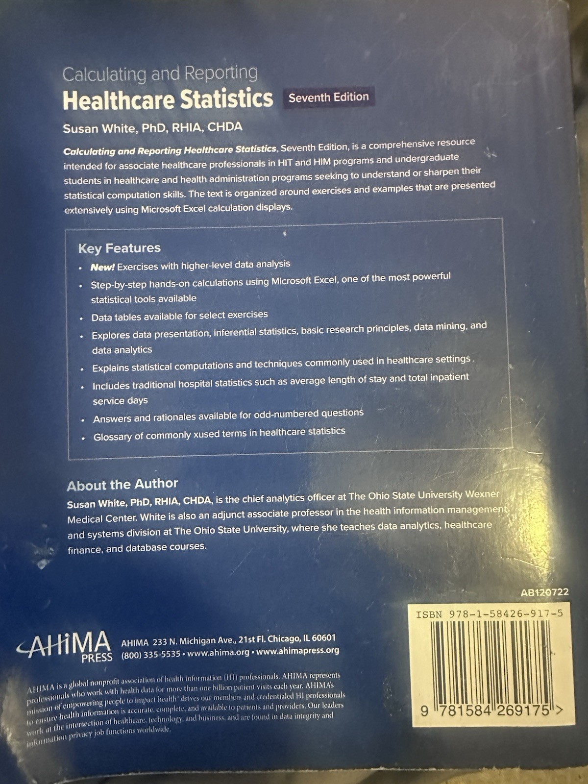 Calculating and Reporting Healthcare Statistics, 7th Edition by Susan White