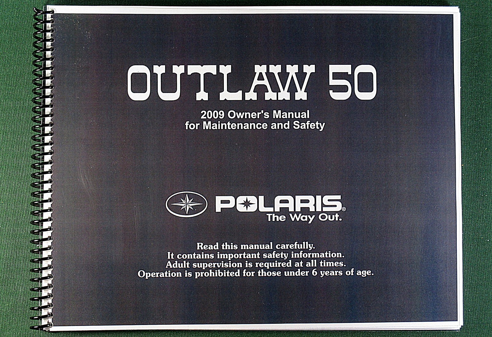 2009 Polaris Outlaw 50 ATV Owner’s Manual: 184 Pages & Protective Covers!