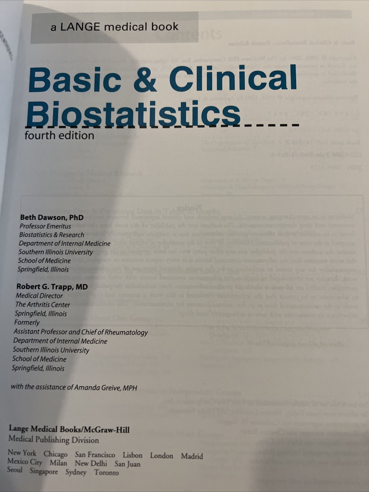 Basic and Clinical Biostatistics by Susan White Brand New