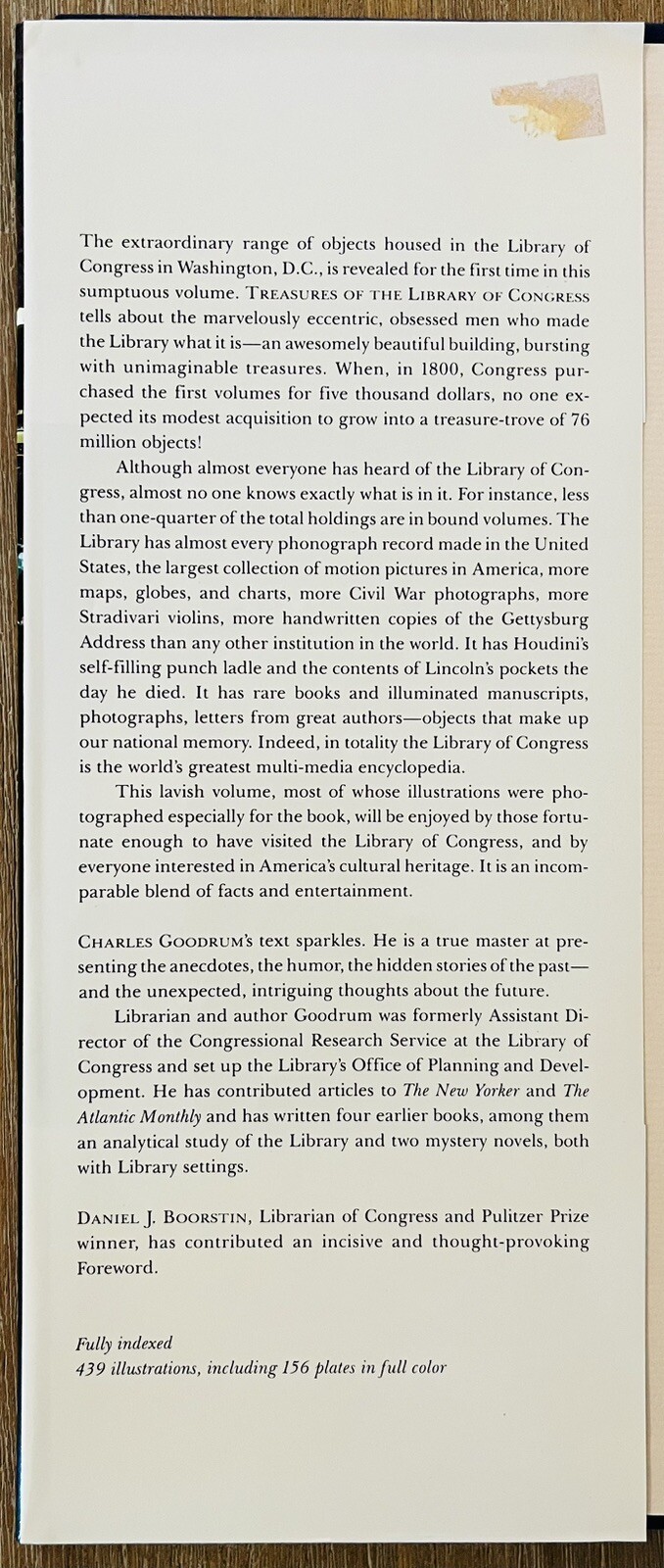 📚 TREASURES OF THE LIBRARY OF CONGRESS – Goodrum – First Ed. 1st