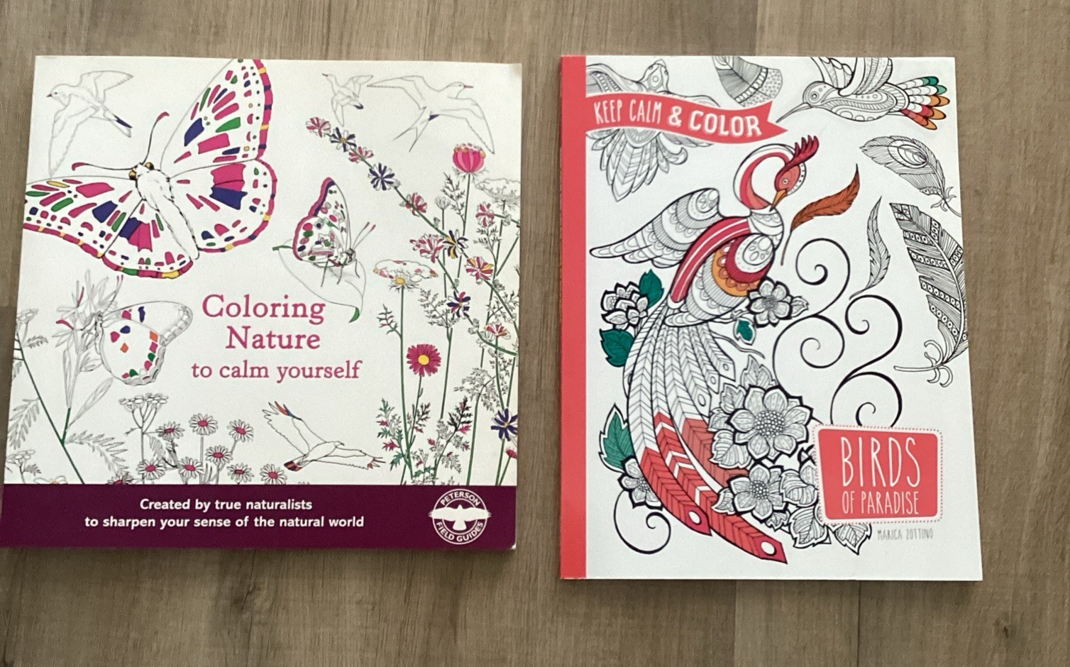 Pair Of Calm Yourself coloring books Nature & Birds Of Paradise