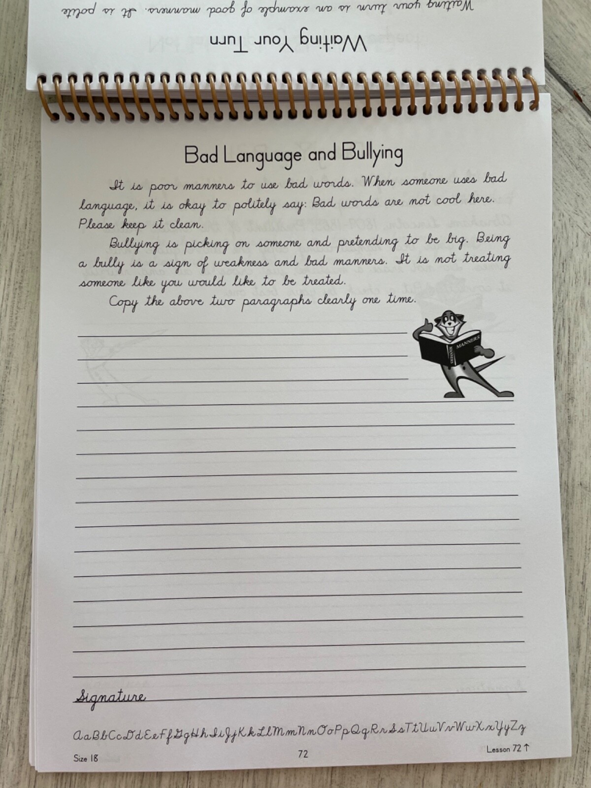 New American Cursive Workbook 3 – Famous Quotes & Lessons on Manners