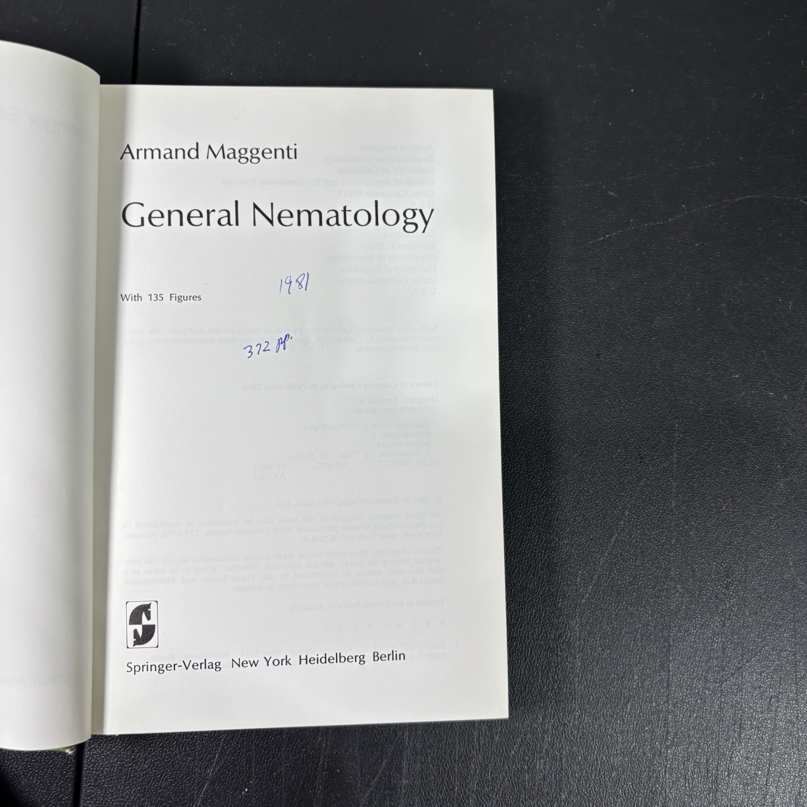 General Nematology Armand Maggenti 1981 Springer HC 135 Figures
