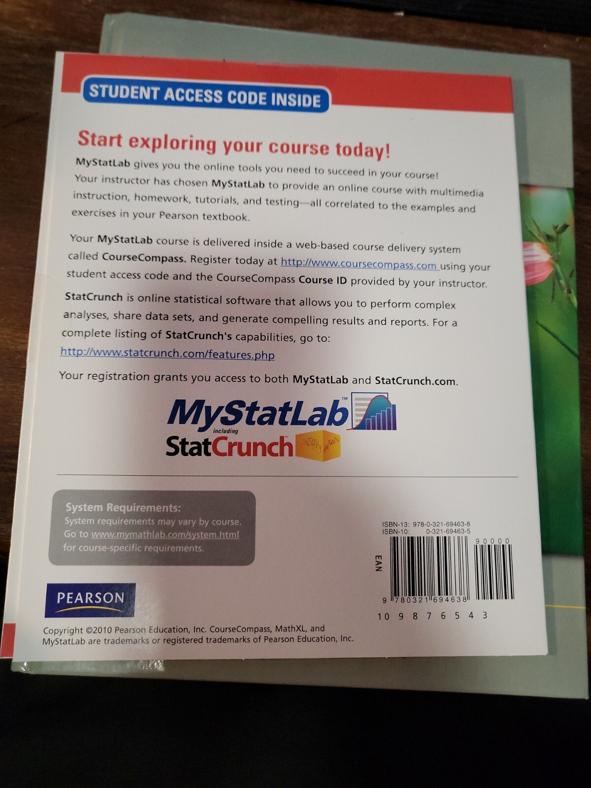 Introductory Statistics by Neil A. Weiss (2010 / Hardcover) W/ Mystatlab
