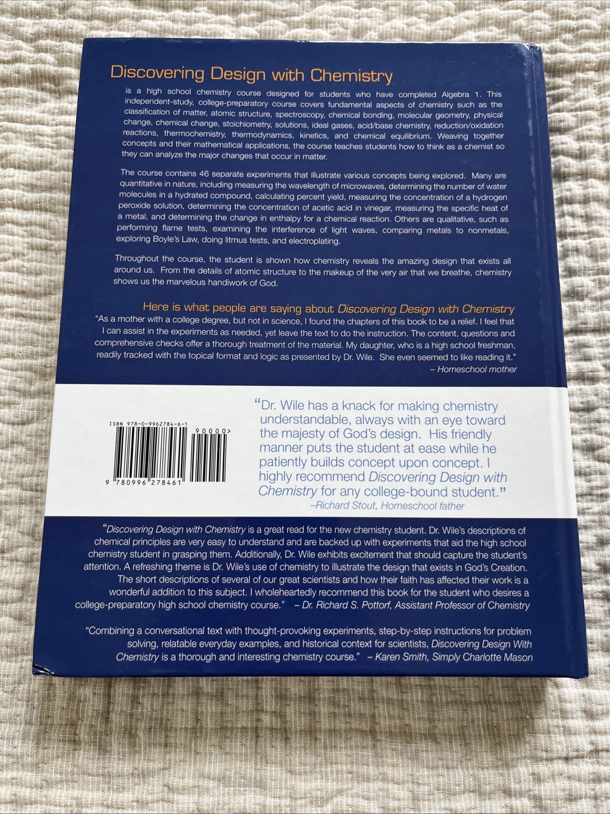Discovering Design With Chemistry SET High School Science Jay Wile Text & Tests