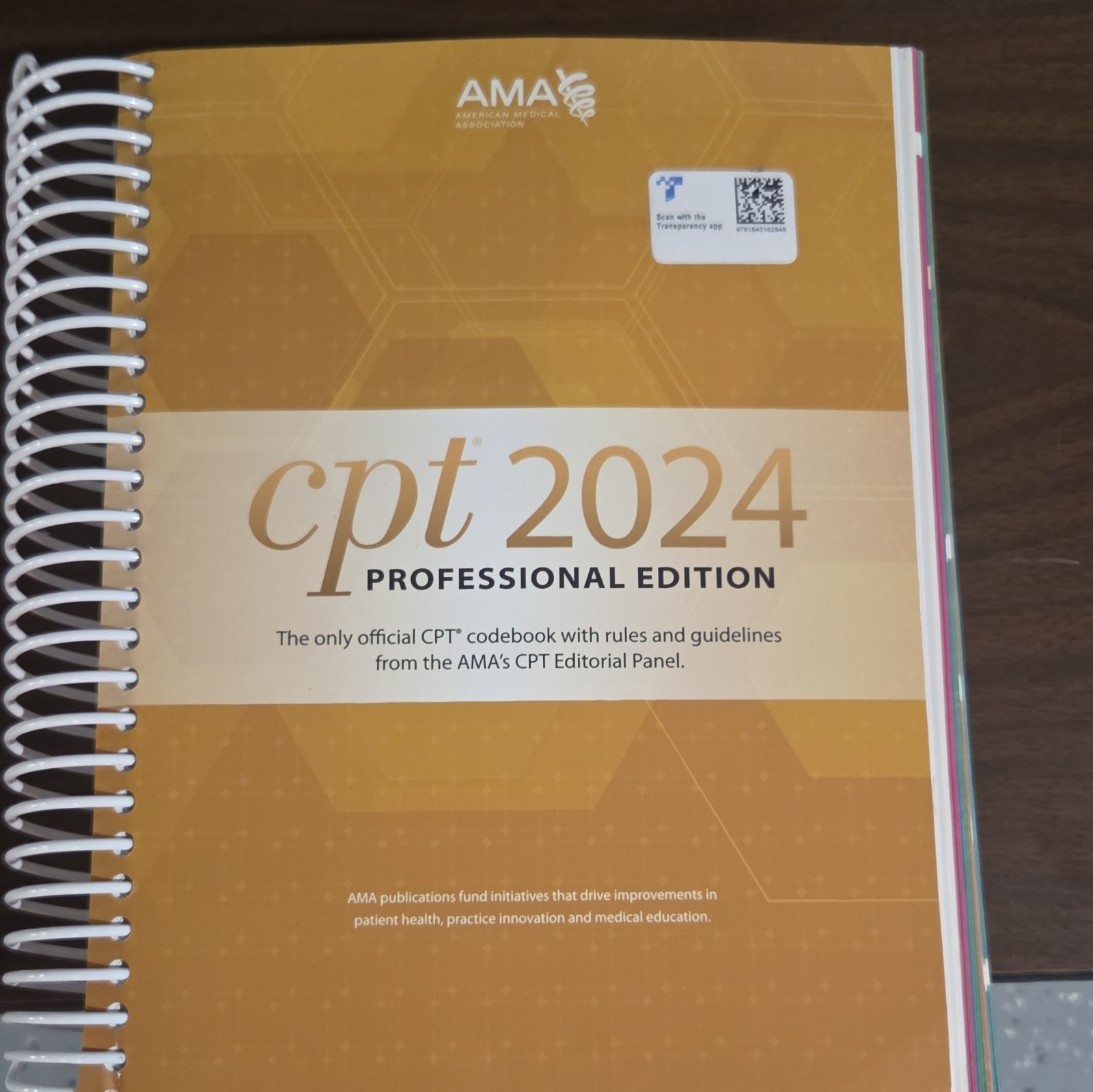 American Medical Association CPT 2024 Professional Edition Spiral Textbook