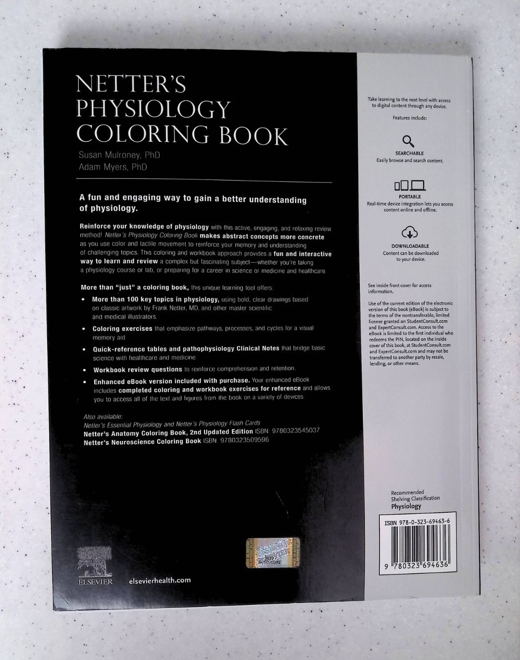 Netter’s Physiology Coloring Book by -S. Mulroney/A. Myers, Large Paperback 2022