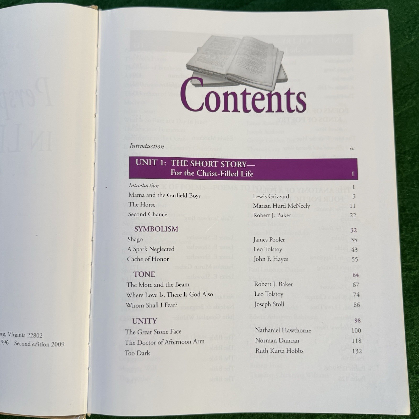 Christian Light Education: Perspectives of Life in Literature Textbook Hardcover