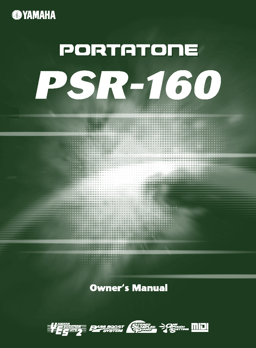 Yamaha PSR-160 Instruction Manual: 64 Pages & Protective Covers!