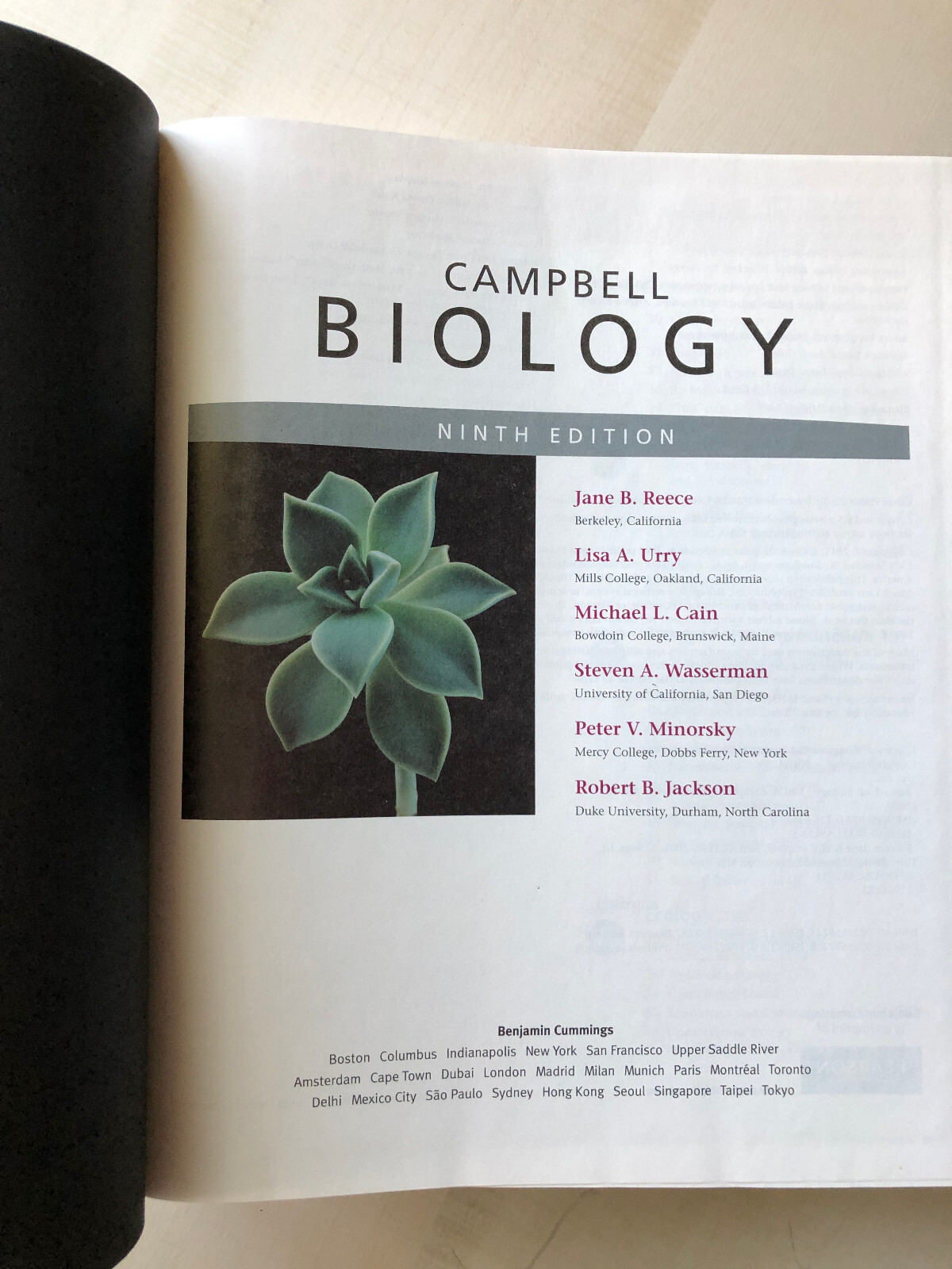 Nearly Fine Hardcover 2011 9th Edition “Campbell Biology” Benjamin Cummings Pub.
