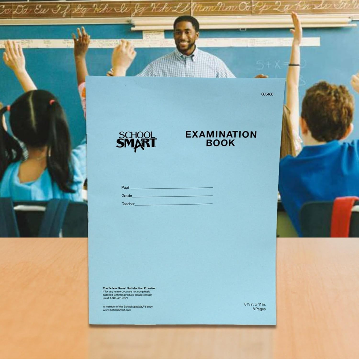 Examination Blue Book with 8 Pages, 8-1/2 X 11 Inches, Pack of 100 Books