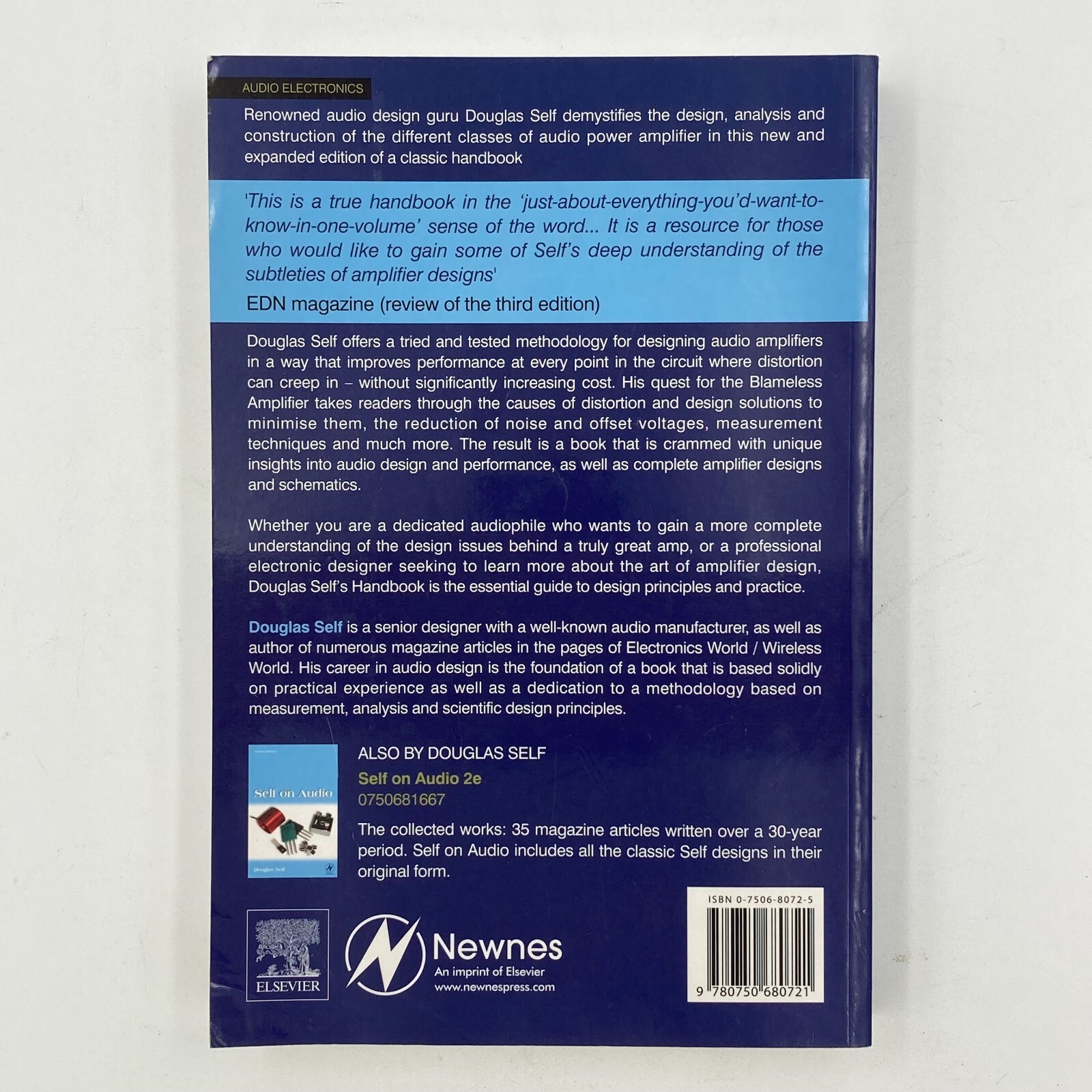 Audio Power Amplifier Design Handbook Fourth Edition by Douglas Self 2006 GC