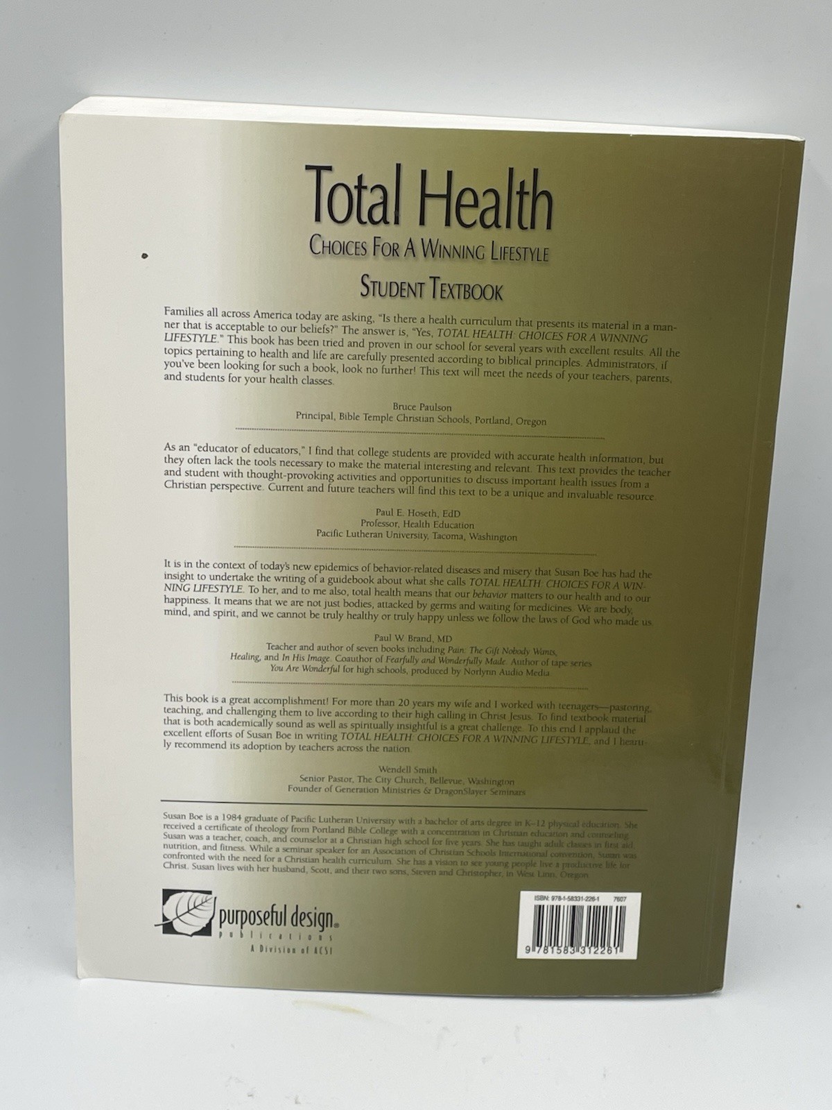 2005 Total Health: Choices For A Winning Lifestyle High School Student Textbook