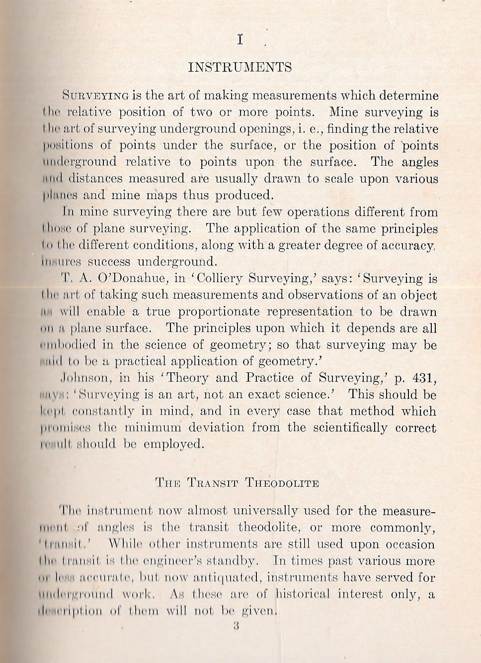 “MANUAL OF UNDERGROUND SURVEYING” by L. W. Trumbull – 1910
