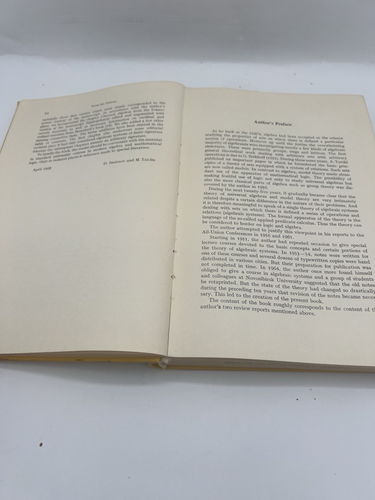Algebraic Systems ( Volume 192) By A. I. Mal’cev Translated Seckler, Doohovskoy