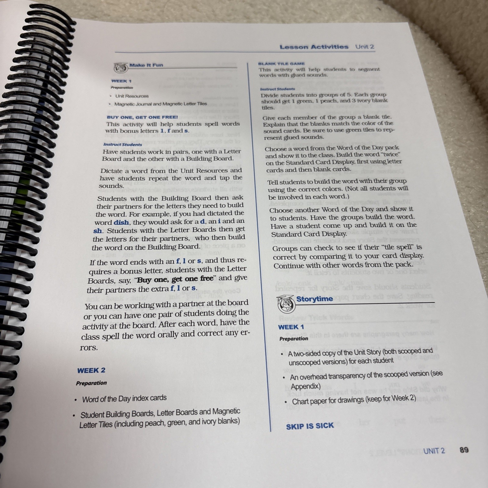 FUNDATIONS: Teacher’s Manual Level 2 & Letter Board Wilson Language