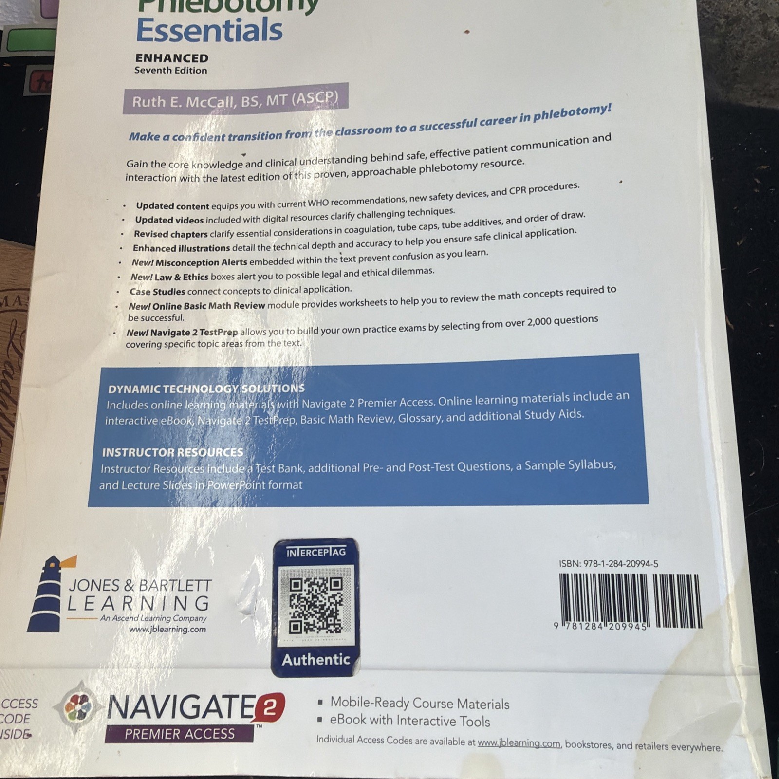Phlebotomy Essentials by Ruth E. McCall (2020, Trade Paperback)