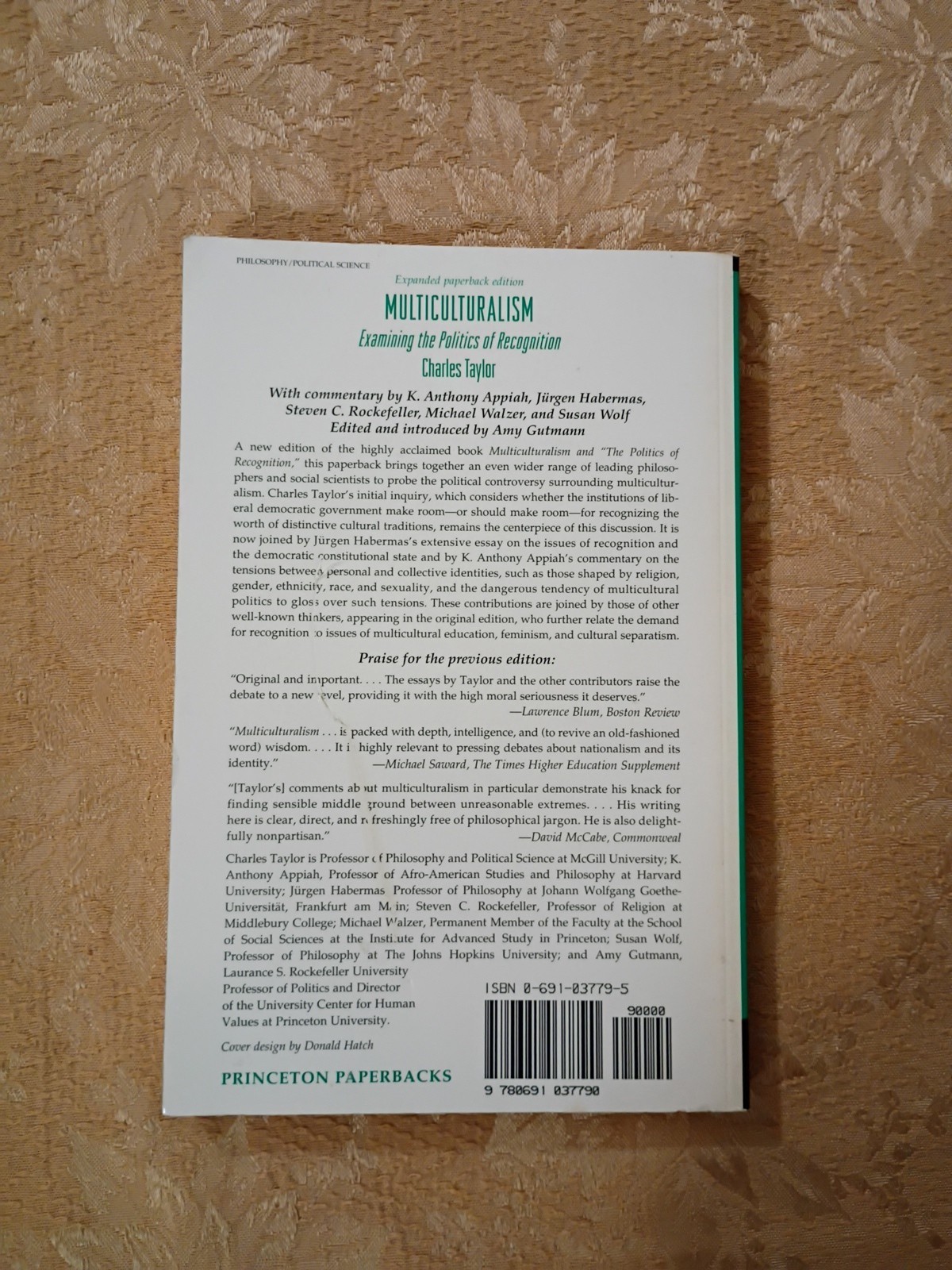 1994 Multiculturalism Charles Taylor Amy Gutmann Expanded Paperback Princeton