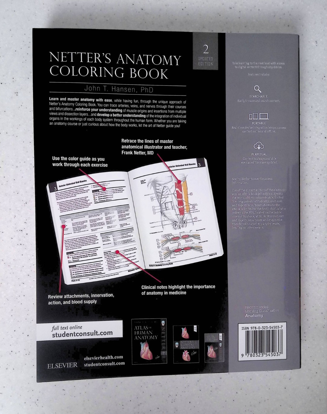 Netter’s Anatomy Coloring Book by – John T. Hansen, 2nd Ed, Large Paperback 2018